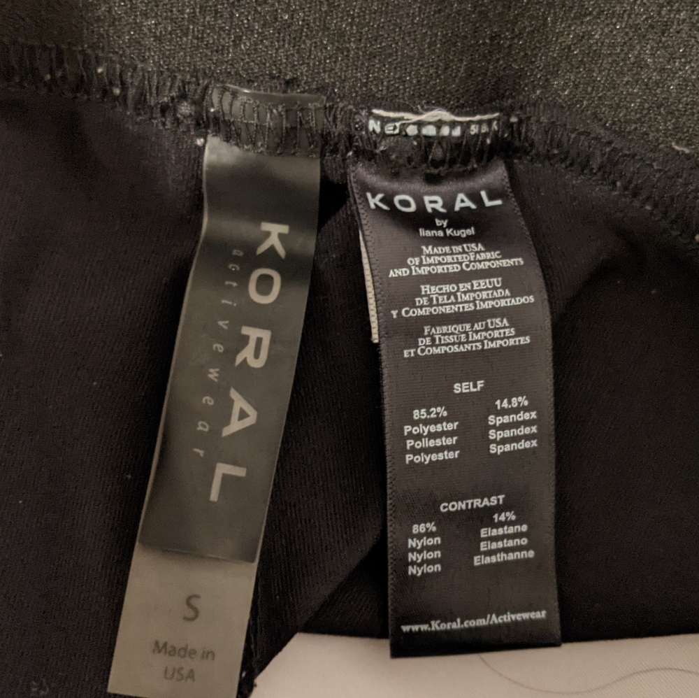 Koral abstract multicolor black cropped leggings size small - Picture 7 of 8